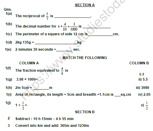 case study questions for class 5 maths